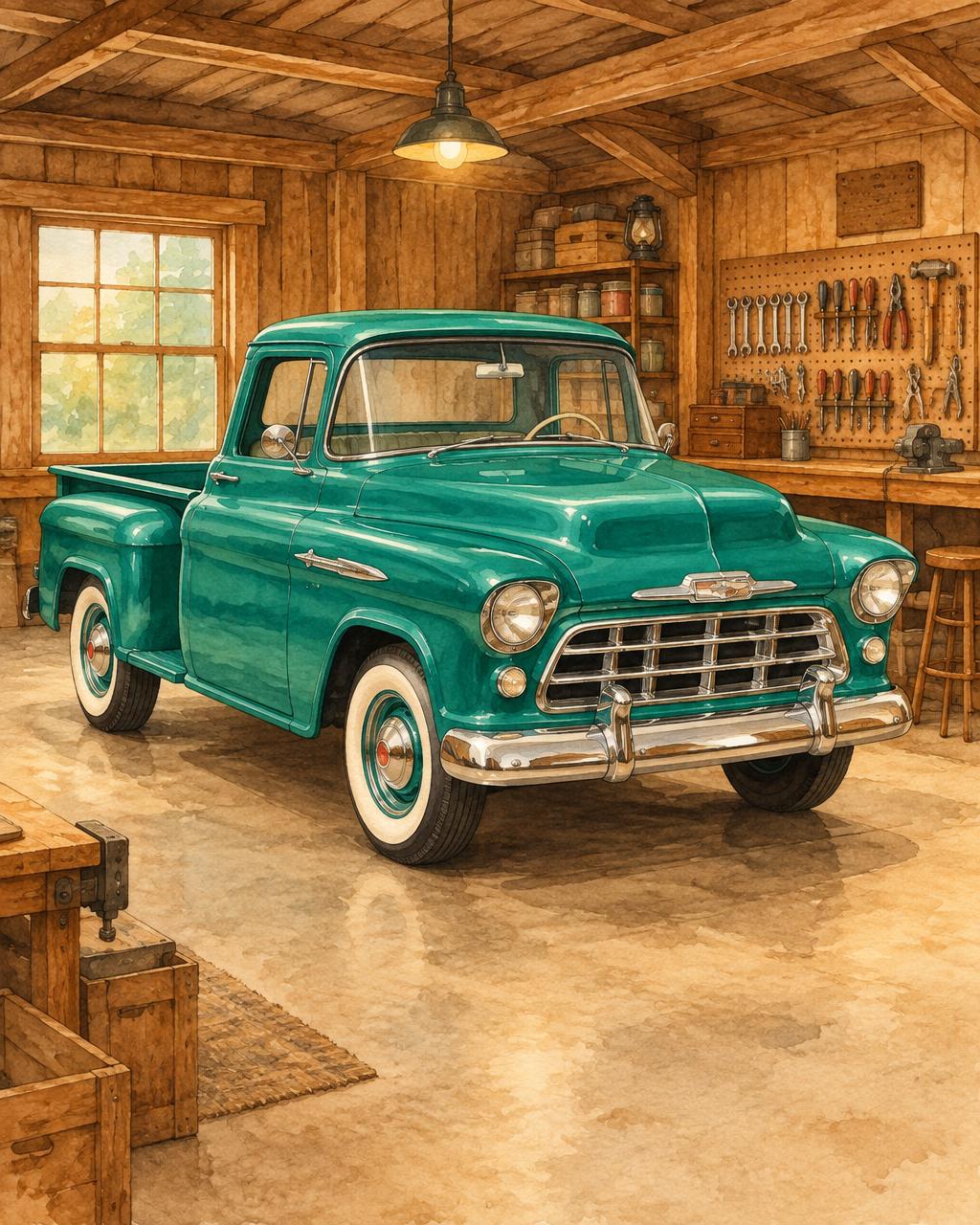Illustrated style custom car artwork example